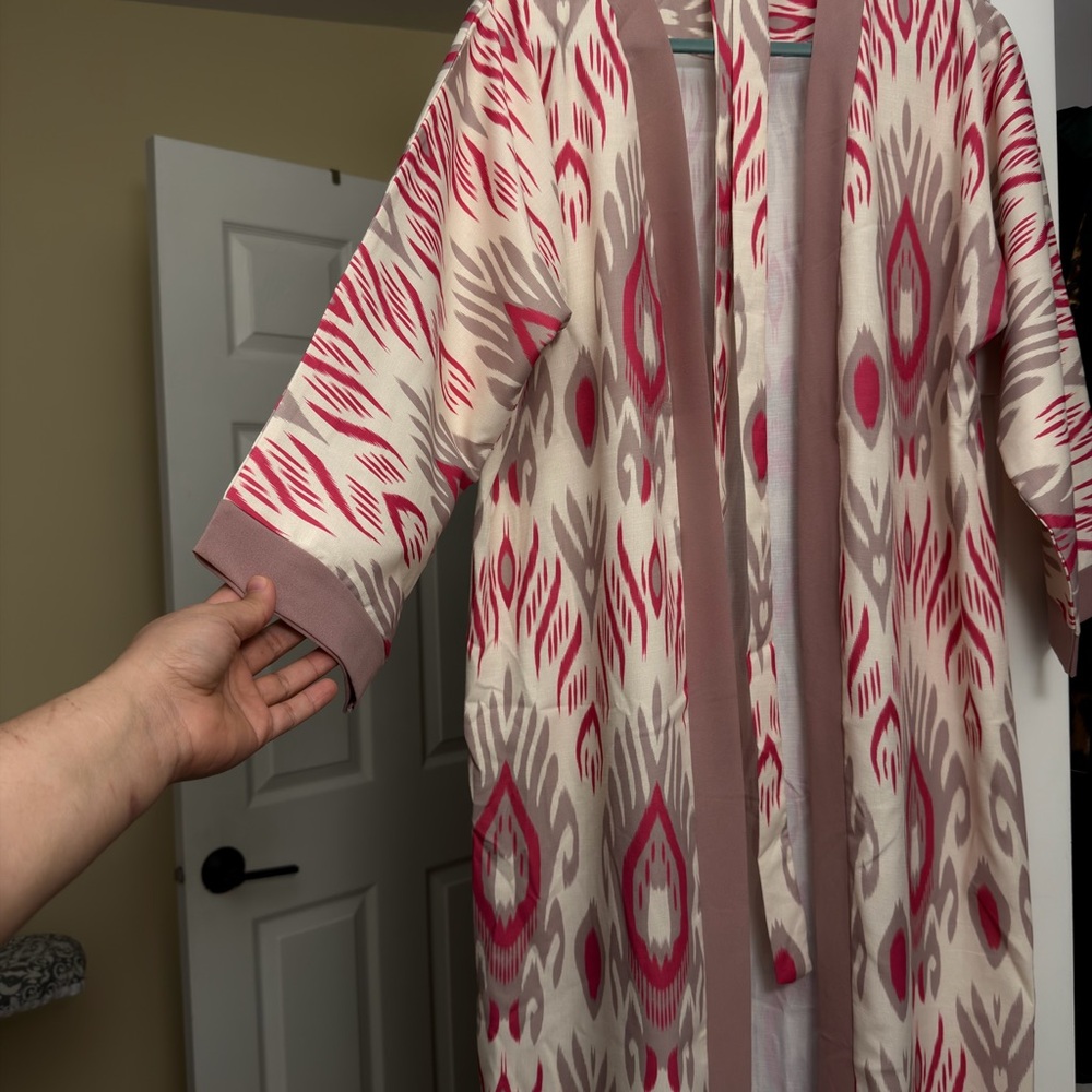 Uzbek Atlas Abaya Cardigan/robe chapan